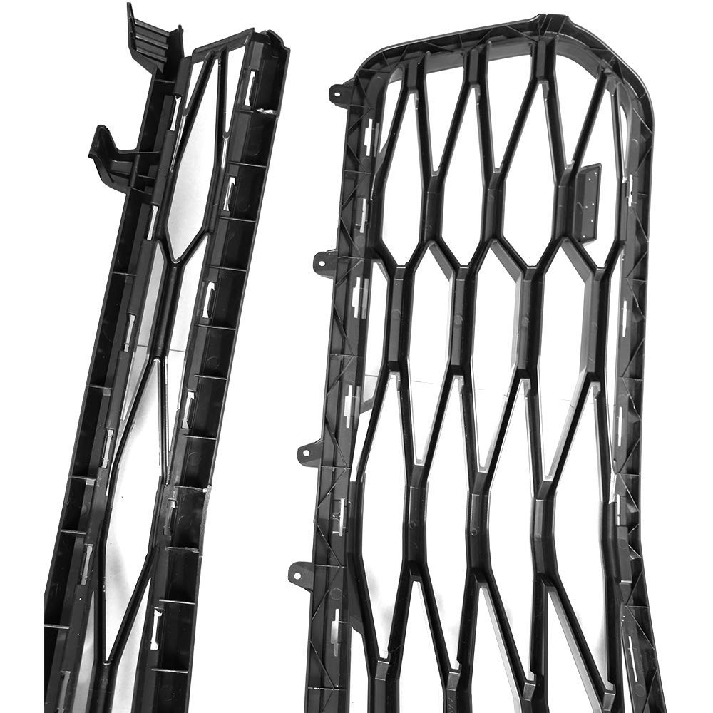 IKON MOTORSPORTS Front Bumper Compatible With 2014-2015 Chevy Camaro, ZL1 Style Black PP Cover with Grille + Bottom Lip + Air Duct + Under Body Panel