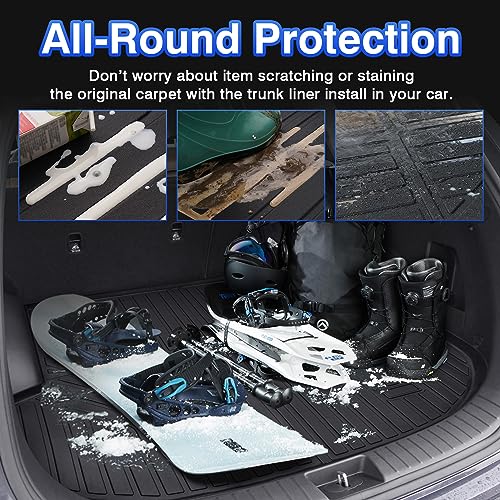 Forccord Custom Fit for Cargo Liner 2021-2025 Jeep Grand Cherokee L 6/7 Seats All Weather Protection TPE Trunk Mat Black Cargo Mat Interior Automotive Accessories