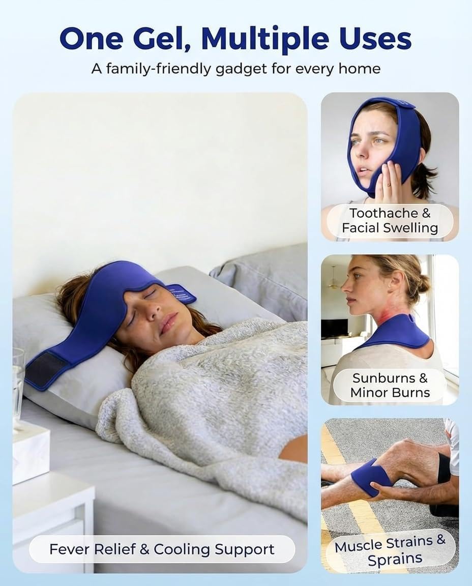 Cooling Eye Mask with Ice Gel. Instant Relief Puffy Eyes Migraine Surgery, Hsa Store Eligible Items Fsa Stay Cold Comfy, Cold Compress Pack for Tired Eyes, Headache Dark Circles Sleep