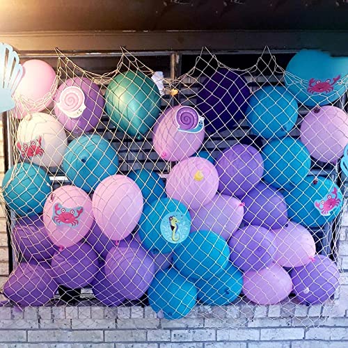 Rosoz Nature Fish Net Wall Decoration with Shells, Ocean Themed Wall Hangings Fishing Net Party Decor for Pirate Party,Wedding,Photographing Decoration