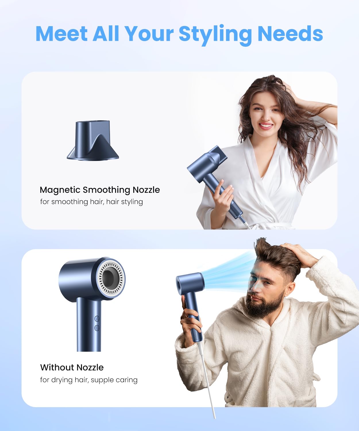 LAMPICK Hair Dryer & Magnetic Air Nozzle Replacement