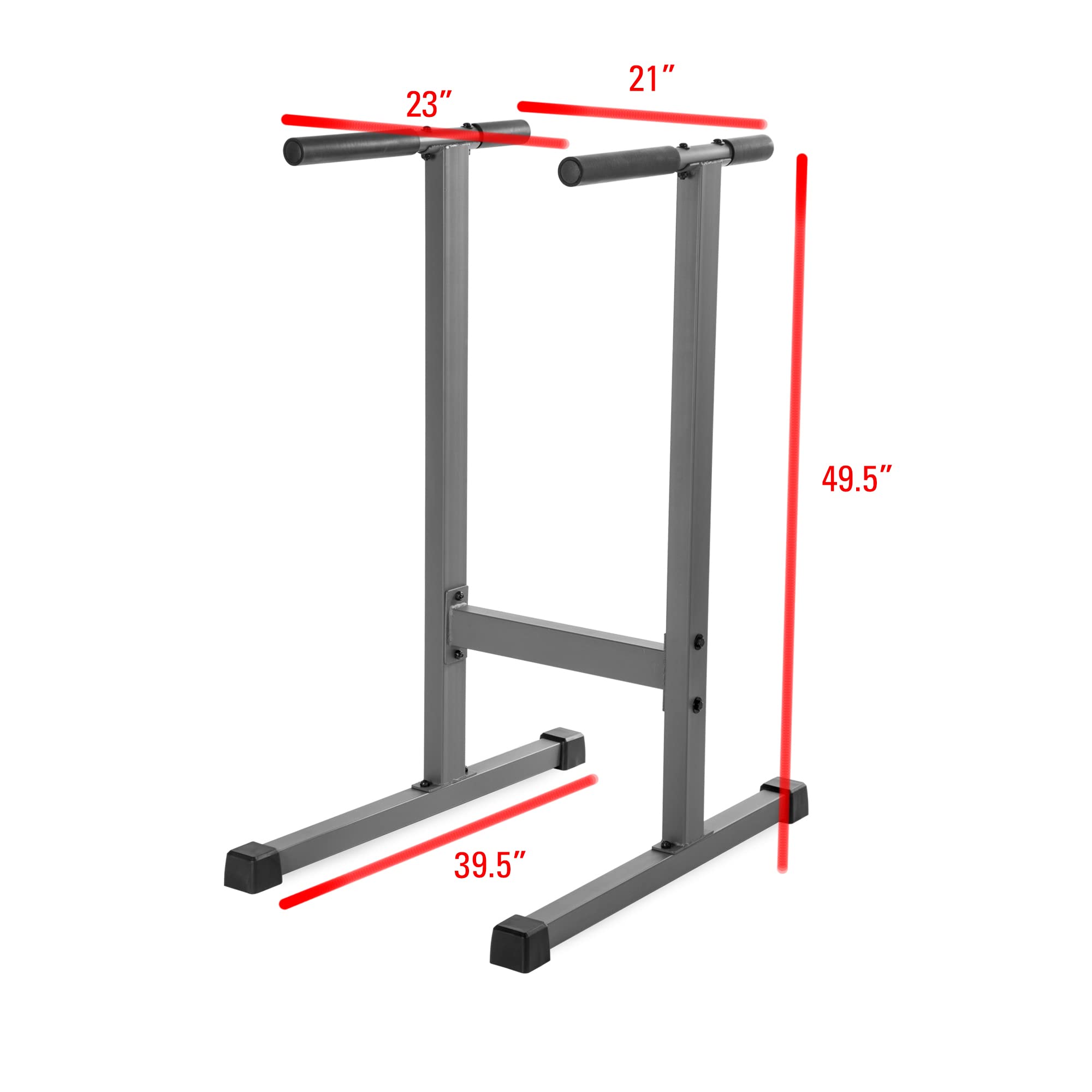 XMARK Dip Station 500 lb. Weight Capacity Uniquely Engineered Angled Uprights Accommodate Men and Women XM-4443