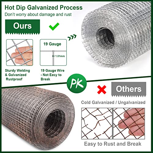 HOPERAN Hardware Cloth 1/2 inch 36 x 50 Ft Mesh 19 Gauge Chicken Wire Mesh- Hot Dip Galvanized Chicken Wire Fencing - Wire Fence Mesh Roll for Garden Fencing Chicken Coop & Pet Enclosures