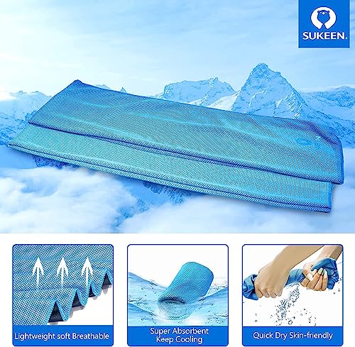 Sukeen 12 Pack Cooling Sports Towel Bulk (40"x12"), Quick-drying Neck Cooling Wraps, Soft & Breathable Microfiber Ice Towel for Athletes, Sports Fitness Enthusiasts in Gym, Workers in Outdoor Summer