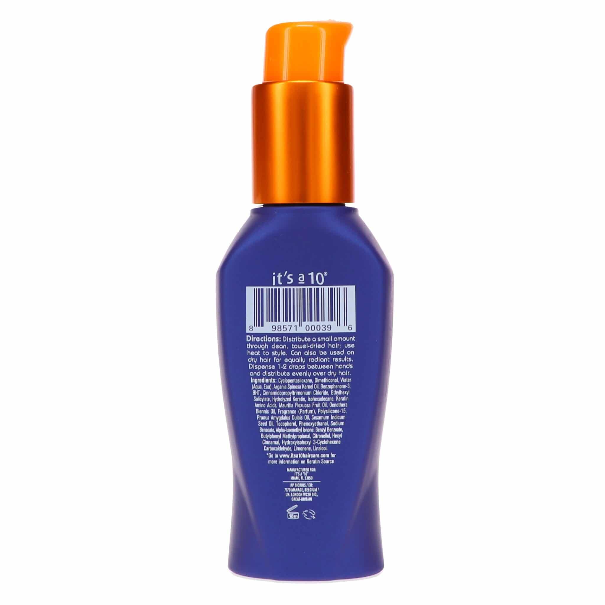 It's a 10 Haircare Miracle Oil Plus Keratin, 3 fl. oz. (Pack of 1)