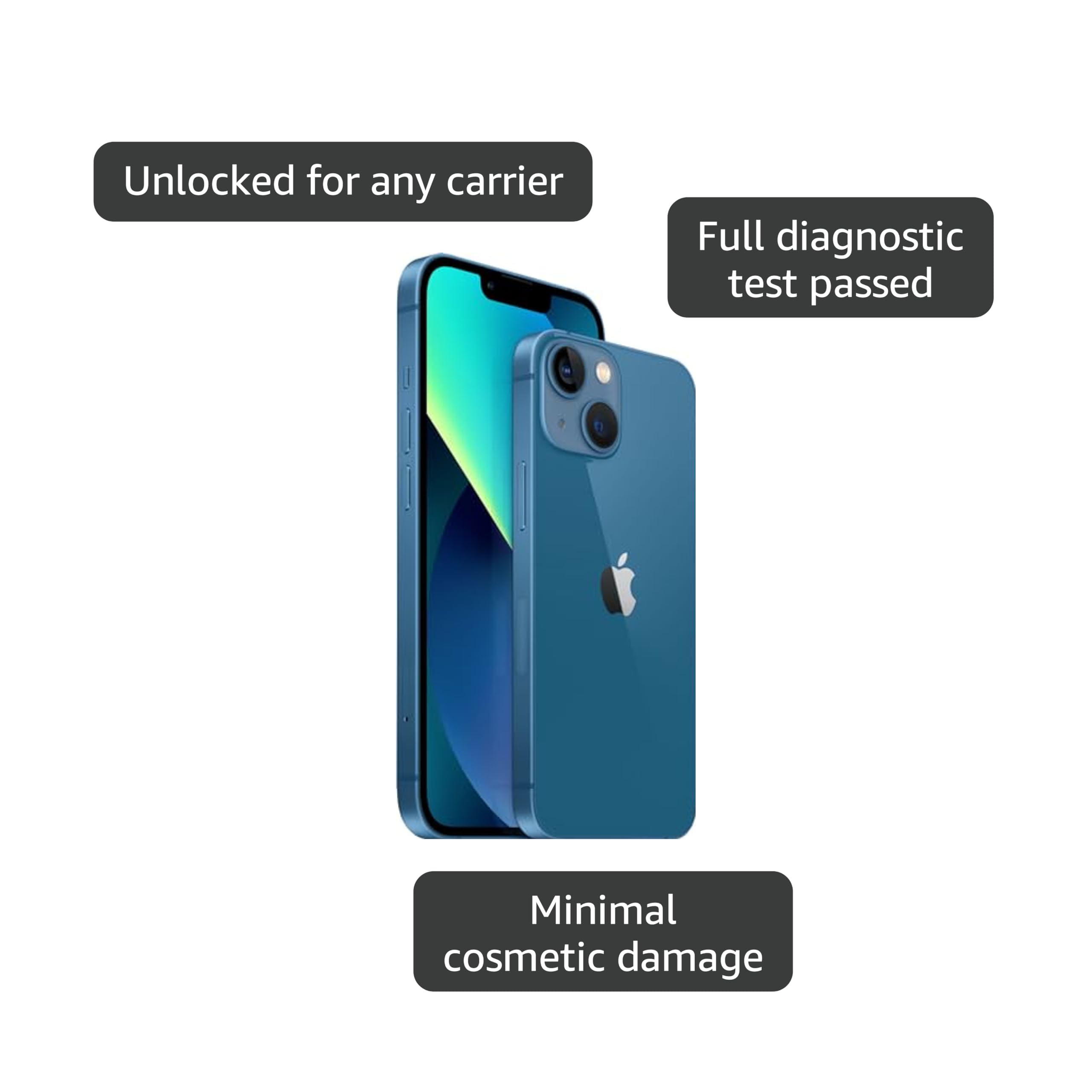 Apple iPhone 13 Mini, 128GB, Blue - Unlocked (Renewed)