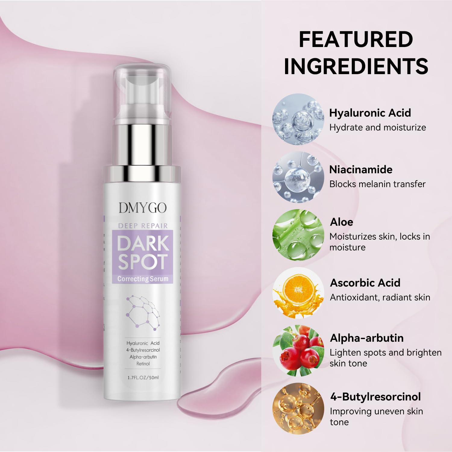Dark Spot Remover for Face and Body: Dark Spot Remover for Age Spot Sun Spot Melasma Uneven Skin Tone, with Vitamin C and Hyaluronic Acid for Women and Men (1.7 Fl Oz)