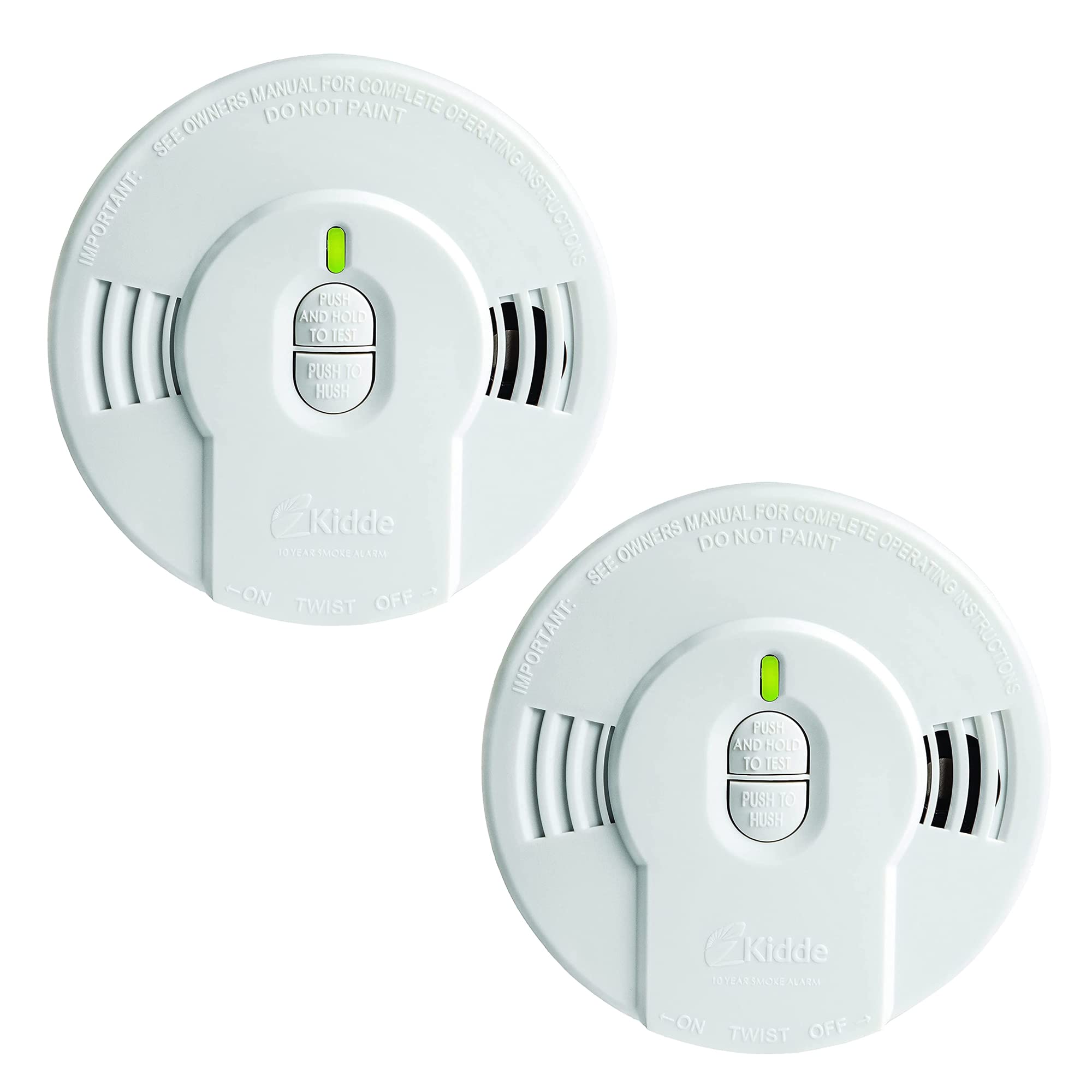 Kidde Carbon Monoxide Detector & Smoke Detector, 10-Year Battery, LED Indicators, Replacement Alert, Test-Reset Button, 2 Pack