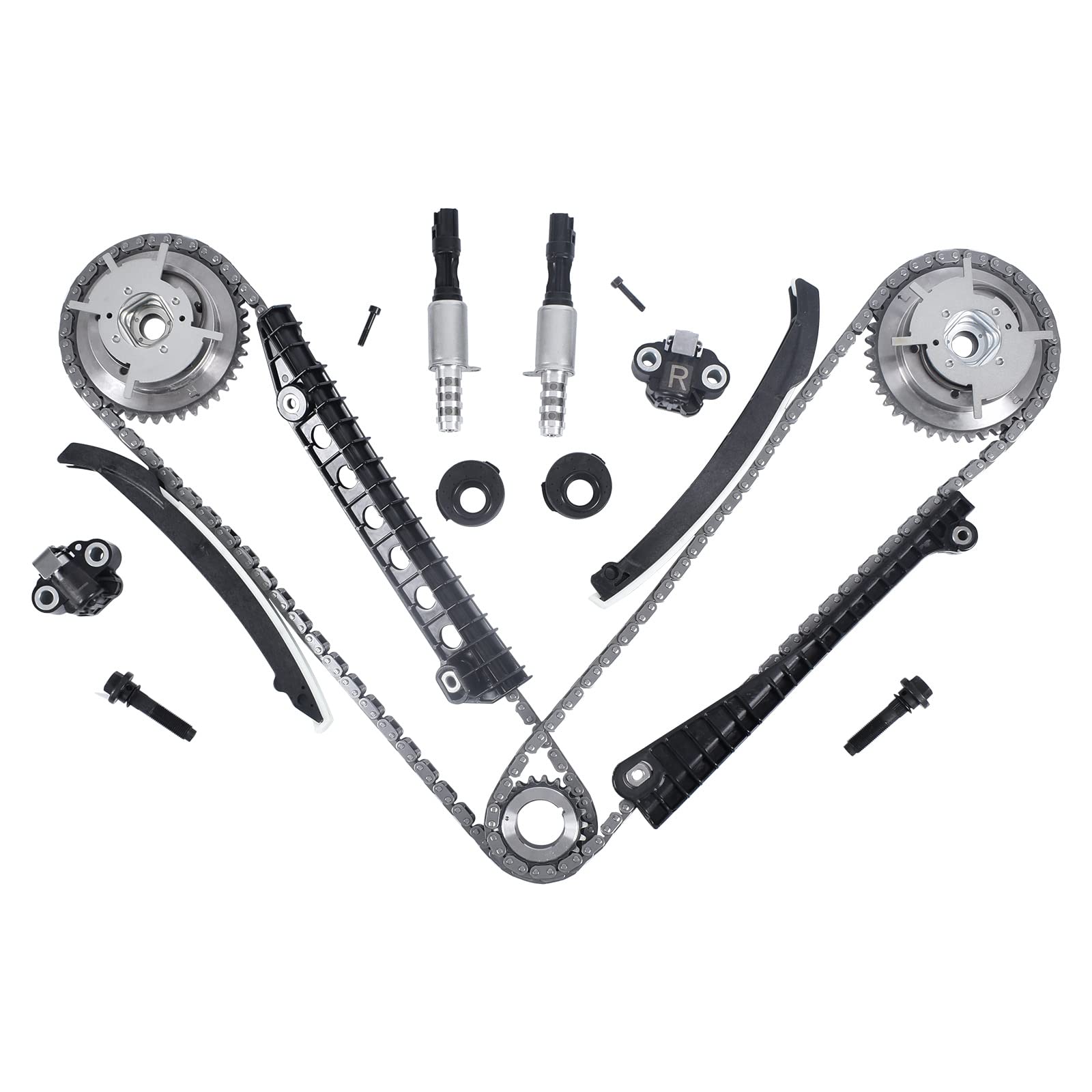 SUSUCAR 5.4 Timing Chain Kit, Cam Phaser Repair Kit, VVT Valves for 2004-2011 Ford F150 F250 F350 Super Duty Lincoln Navigator 5.4L 3V 24 Valve Triton 3R2Z-6A257-DA