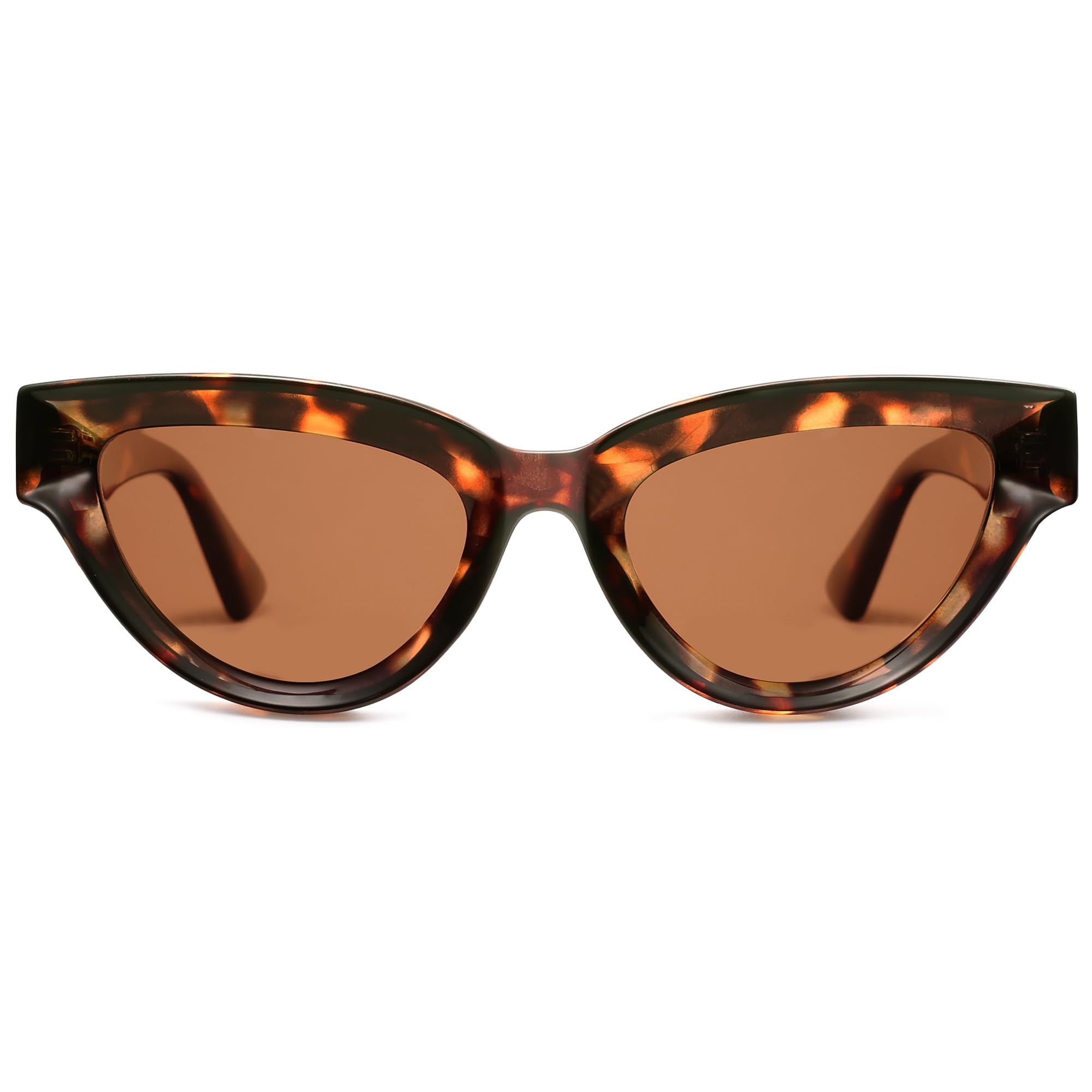 SOJOS Retro Polarized Cat Eye Sunglasses Womens Vintage Shades Trendy Stylish Sunnies SJ2331A with Tortoise/Brown Lens