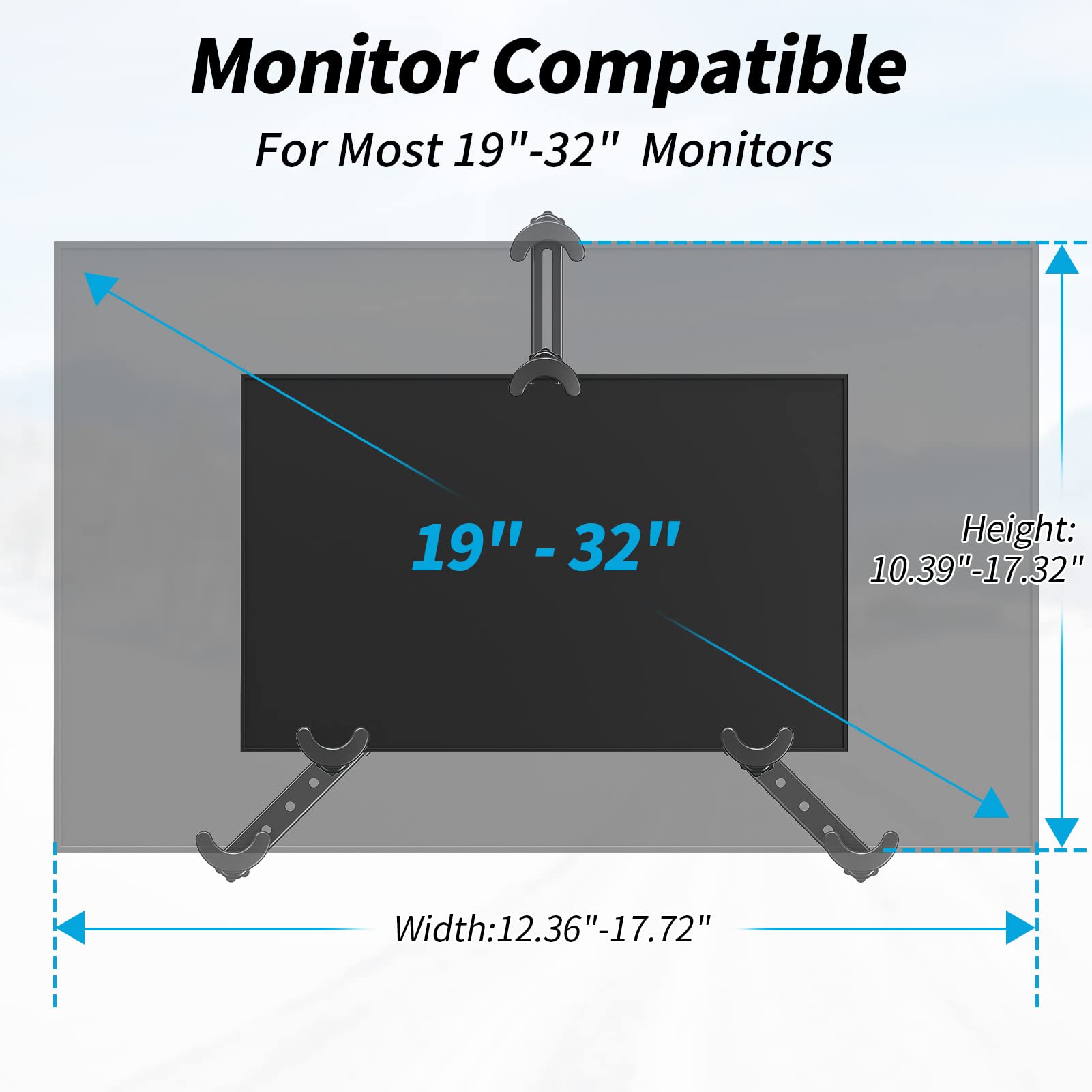 MOUNTUP Dual VESA Monitor Mount Adapters, Universal Non-VESA Mounting Adapter Kits for 19 to 32 Inch Computer Screens, Max Load 17.6lbs VESA Adapters, 2 Packs