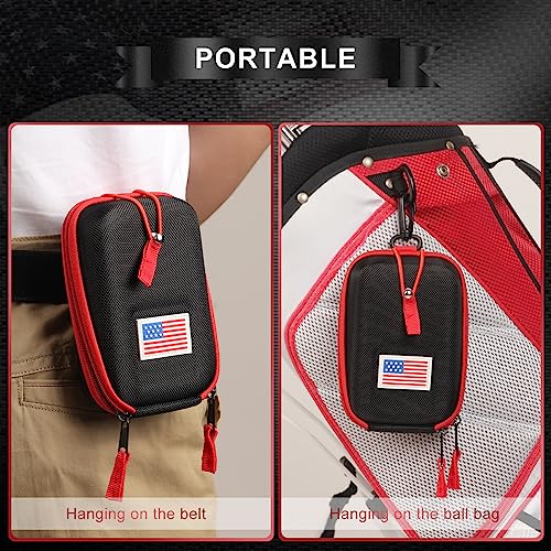 Craftsman Golf Black Rangefinder Case USA Flag Hard Shell for Tectectec Callaway, Universal Range Finder Carry Bag