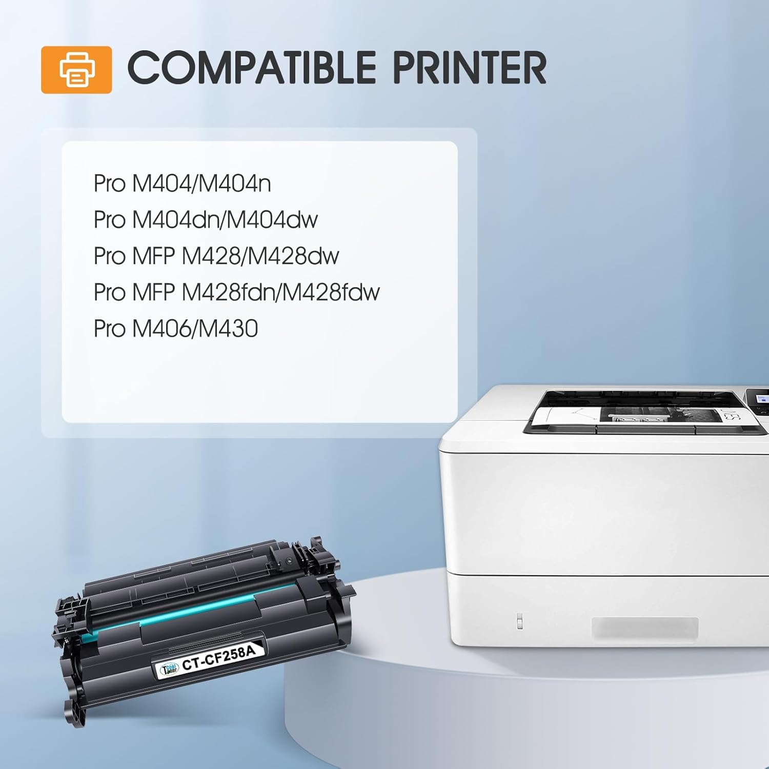 Cool Toner 58A CF258A Black Toner Cartridge Replacement for HP 58A CF258A Toner for HP Laserjet Pro M404n M404dn MFP M428fdw M428fdn M428dw Printer Ink 2-Pack