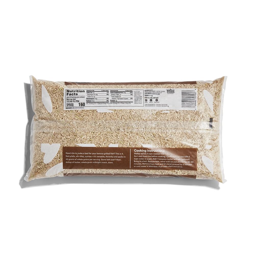 365 by Whole Foods Market, Rice Brown Long Grain, 80 Ounce