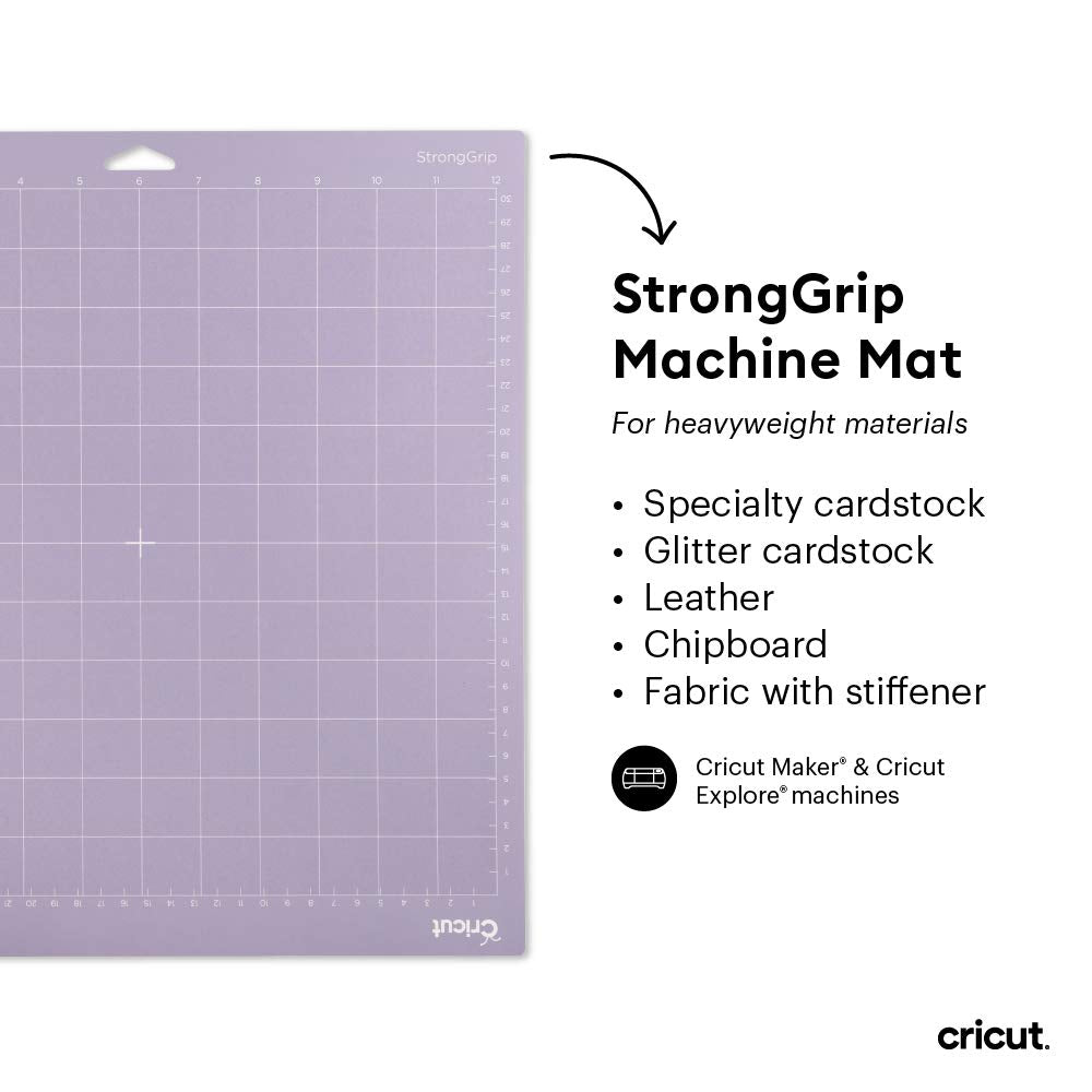 Cricut Variety Pack(1 StrongGrip, 1 LightGrip, 1 StandardGrip) Adhesive Cutting Mat 12"x12", Cutting Mat For Cricut Maker/Cricut Explore, Use with Light, Medium, & Heavy-Weight Materials, (3CT)
