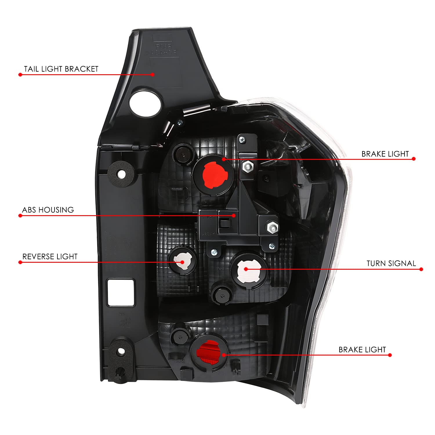 DNA MOTORING Left OE Style Tail Light Compatible with 14-16 Subaru Forester, Red/Clear Lens, OEM-TL-002-L