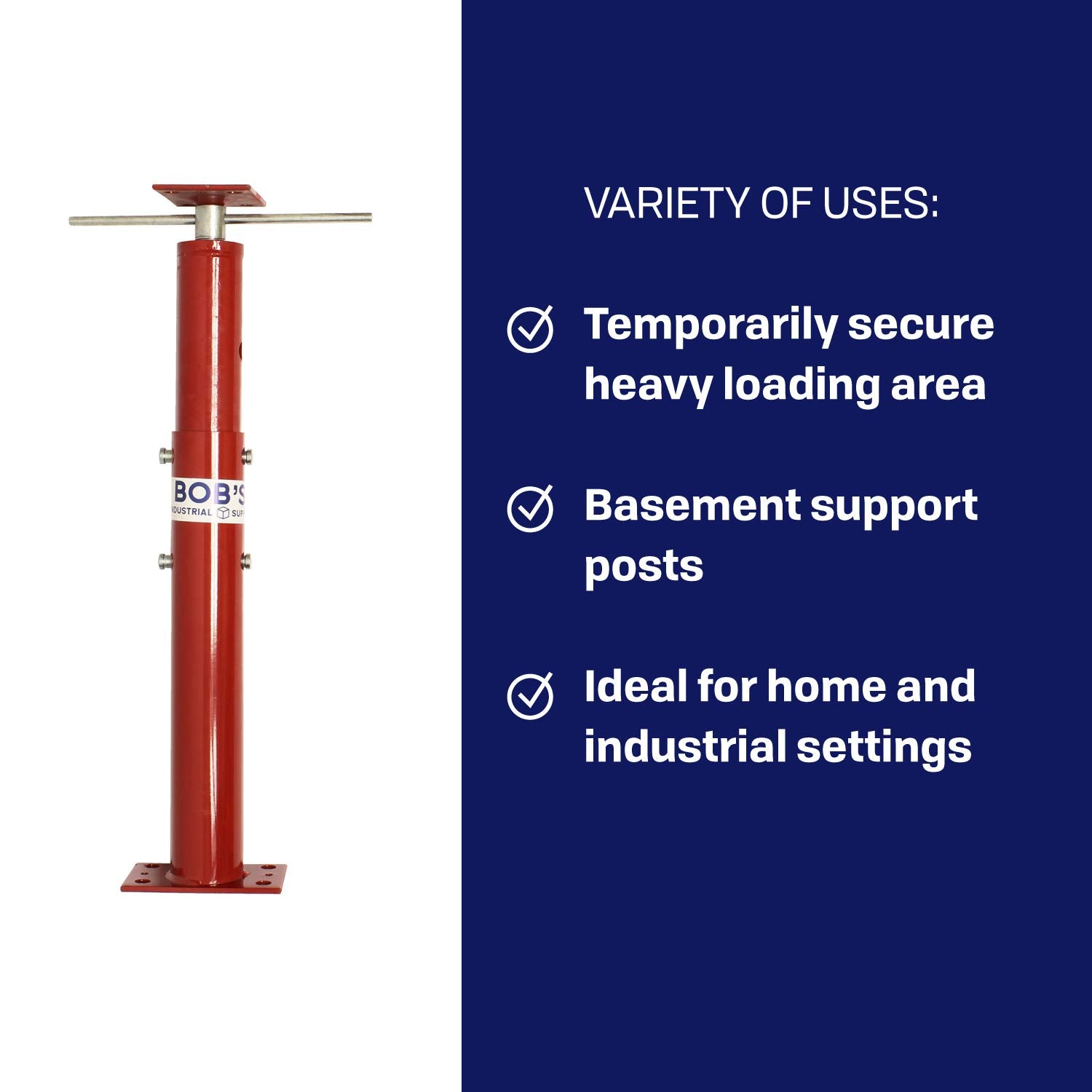 BISupply Basement Floor Jack 19” - 36” Adjustable Support Beam House Jack Post - Floor Lifting Joist Beam Brace for Cellar Ceiling 9700 lbs Max Capacity Screw Pole Jack - 6 Pack