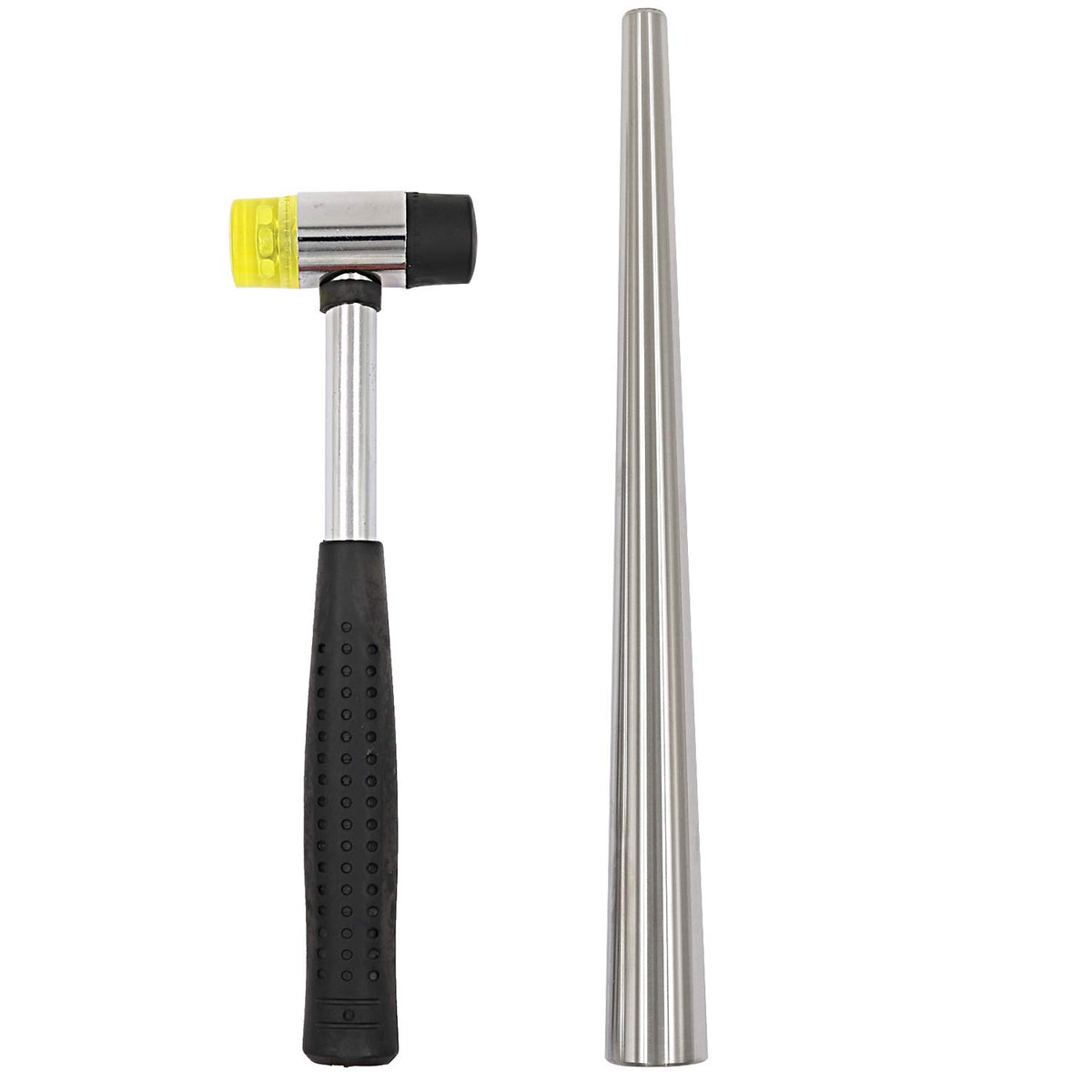 HEYMOUS Ring Sizer Mandrel Measuring Tool Steel Ring Sizing Gauge Sizers Set Rubber Jeweler's Mallet Hammer Metal Finger Size Stick Wire Wrap Rings Tools Jewelry Making Kit