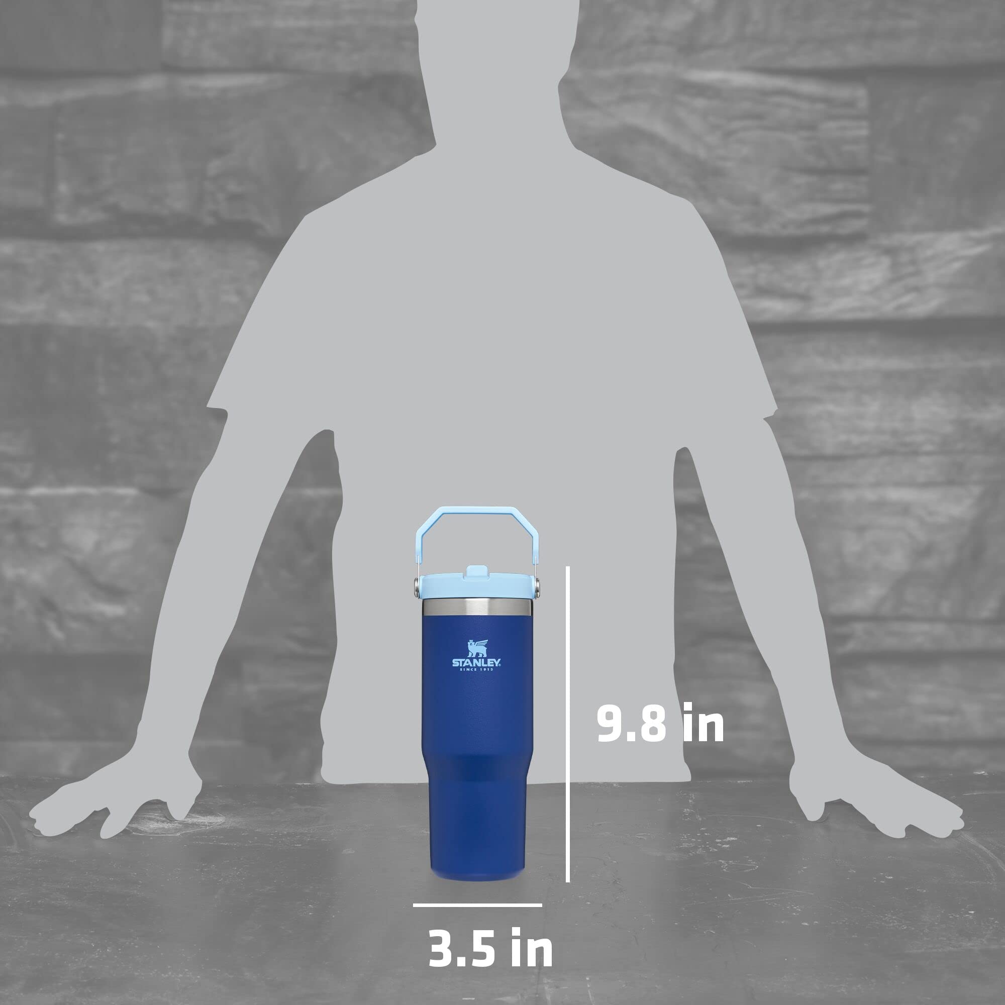 STANLEY IceFlow Stainless Steel Tumbler - Vacuum Insulated Water Bottle for Home, Office or Car Reusable Cup with Straw Leak Resistant Flip Cold for 12 Hours or Iced for 2 Days, Lapis, 30OZ