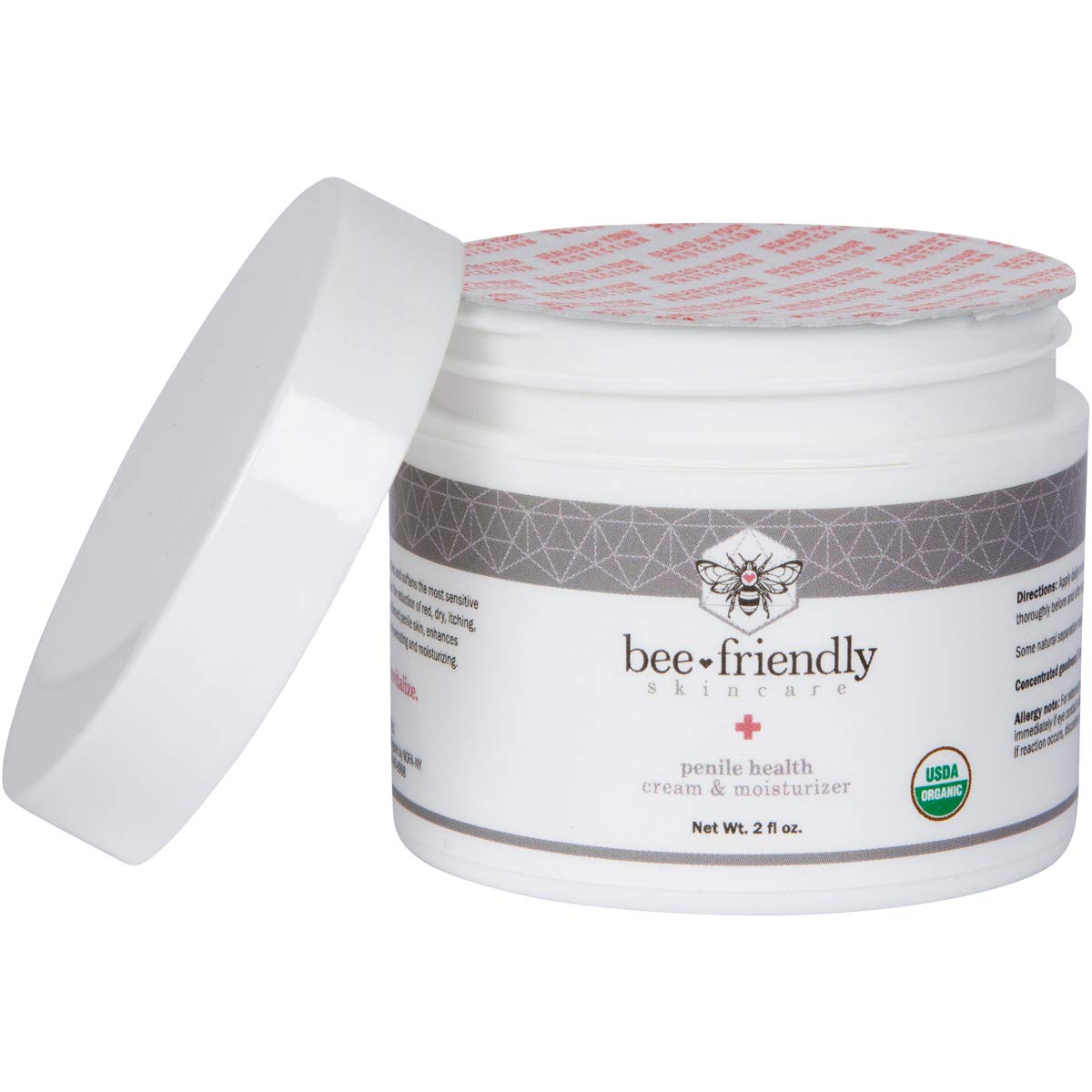 BeeFriendly Organic Penile Health Creme, USDA Certified Cream, Natural Moisturizer Aids With Dry, Chafed, Itchy, Irritated & Sensitive Male Intimate Area Skin 2 oz