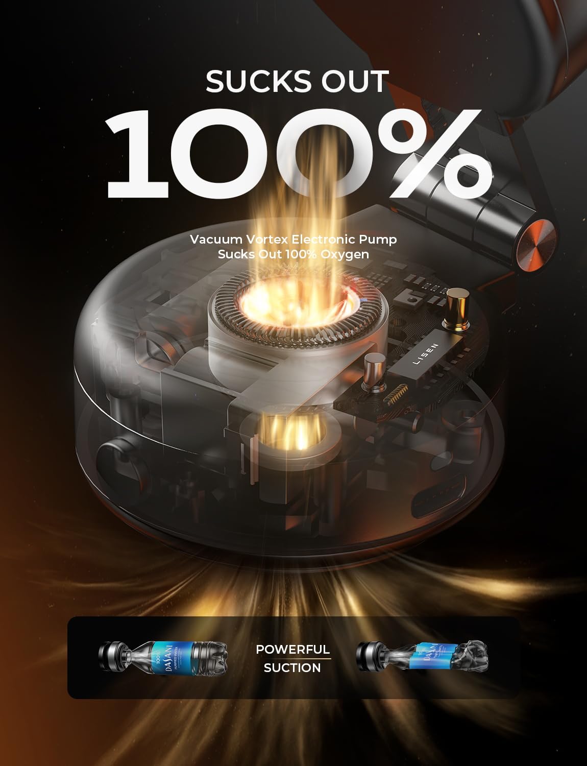 LISEN for iPhone 17 Portable Electric Vacuum Suction Phone Holder for Car MagSafe, Magnetic Phone Holder for Car Suction Cup Phone Mount Foldable for iPhone 17 Pro Max Air /16/15/14/13/12