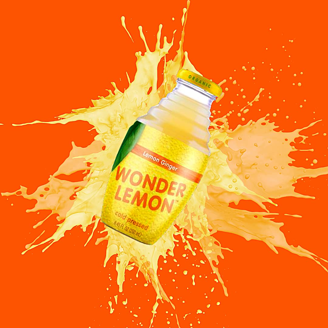 Wonder Lemon Organic Lemon Ginger Cold Pressed Juice, 8.45oz (6 Pack)