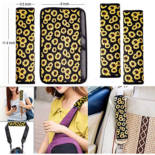 Advocator Galaxy Wolf Car Seat Cushion with Seatbelt Covers+Key Chain+15 inch Steering Wheel Cover Full Set of 8pcs Universal Car Interior Decorative for Women Ladies Gifts