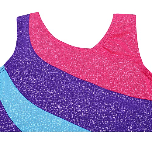 Kidsparadisy gymnastics leotards for girls long sleeve dress black ballet leotard 2t 3t (100(2-3Y), Black-hotpink)