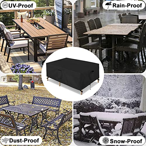 OutdoorLines Outdoor Waterproof Patio Table Furniture Set Covers - Rectangle Couch Sectional Cover Outside Weatherproof Patio Furniture Covering for Deck, Lawn and Backyard 126"L x 63"W x 28"H, Grey