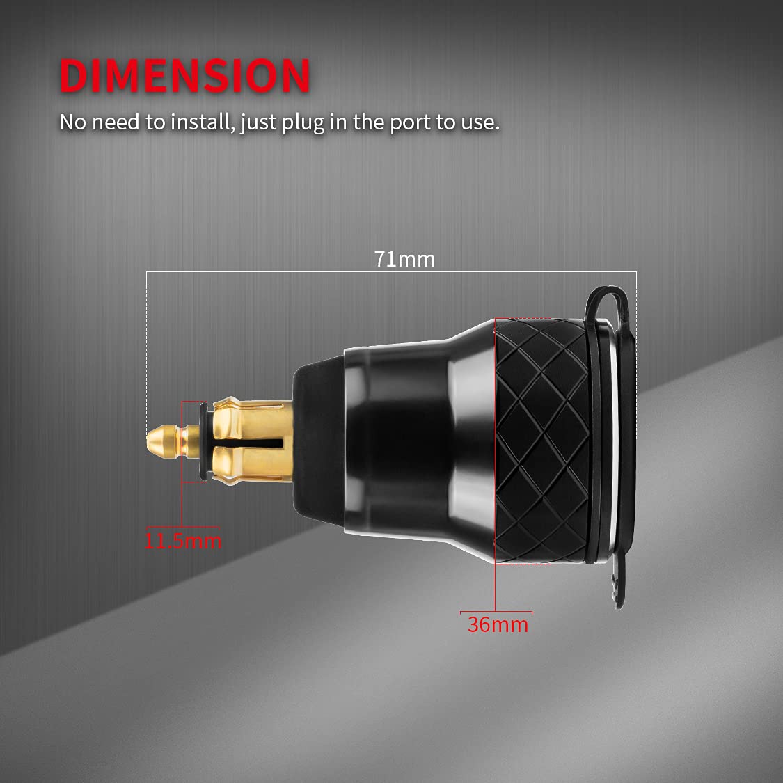 DaierTek DIN Hella Plug to Dual USB Charger Adapter for BMW Triumph Tiger Ducati Motorcycle Quick Charge QC 3.0 Powerlet Waterproof with Blue LED Voltmeter