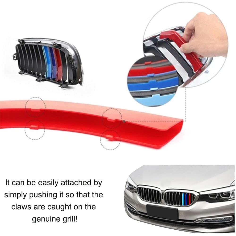 VaisbyTown Automotive Grille Inserts for BMW 5 Series Sedan G30 G31 G38 2017-2020 520i 530i 540i 550i 9 Beam,Front Grill Accessories M Color