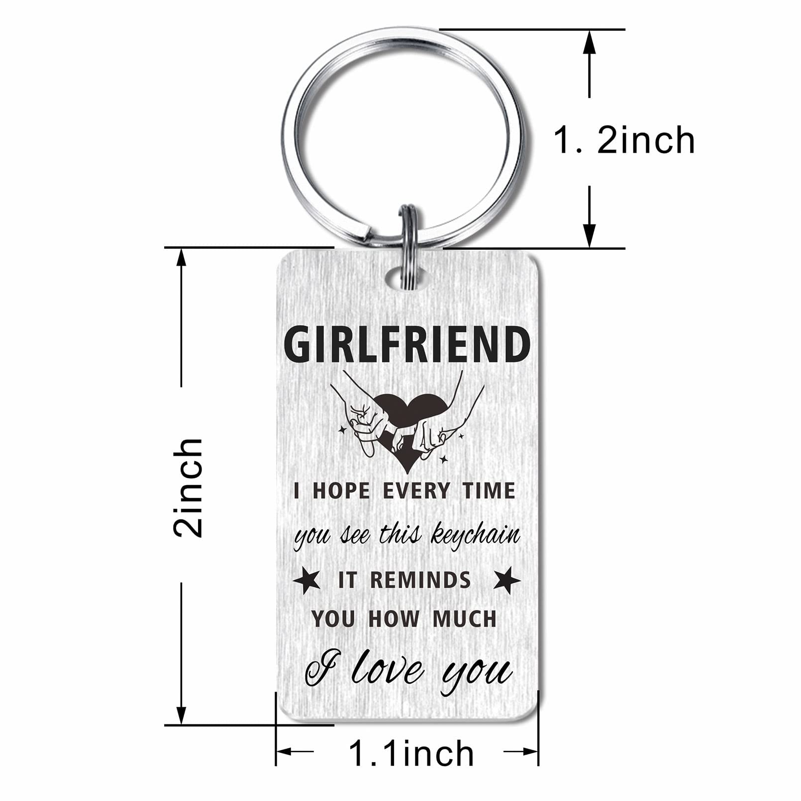 Gezxin Gifts for Girlfriend Romantic, I Love My Girlfriend Keychain from Boyfriend, Cute Girlfriend Birthday Anniversary Present for Women Her, Sentimental Girlfriend Valentine Mother's Day Christmas