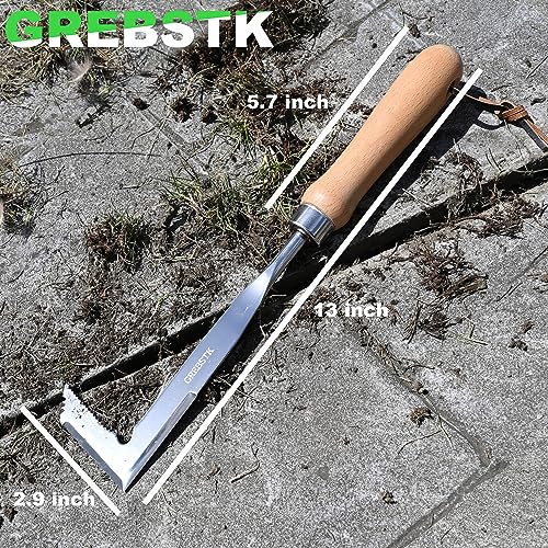 GREBSTK Crack Weeder Crevice Weeding Tool Manual Weeder Beech Handle Lawn Yard Gardening Tool