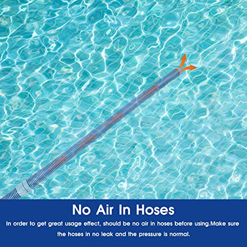 POOLWHALE Professional Swimming Pool Vacuum Cleaner Hose -1.5” 8 Piece Hoses, Perfect Vacuum Extension/Replacement - Compatible with all Major Automatic Pool Cleaners