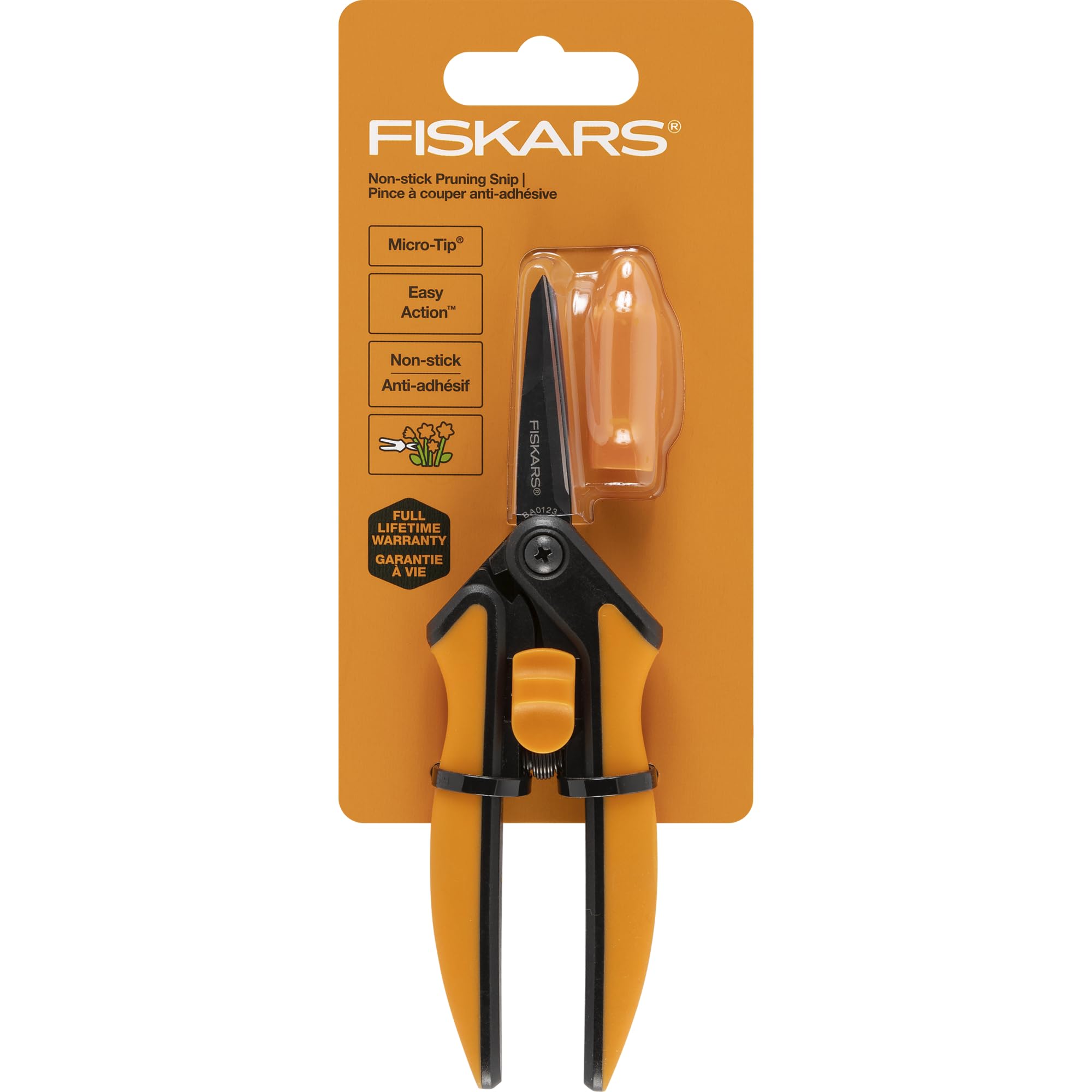 Fiskars Micro-Tip Rose Pruning Shears, 6" Garden Shears Non-Stick Coated Stainless Steel Blade, Gardening Scissors with SoftGrip Handle