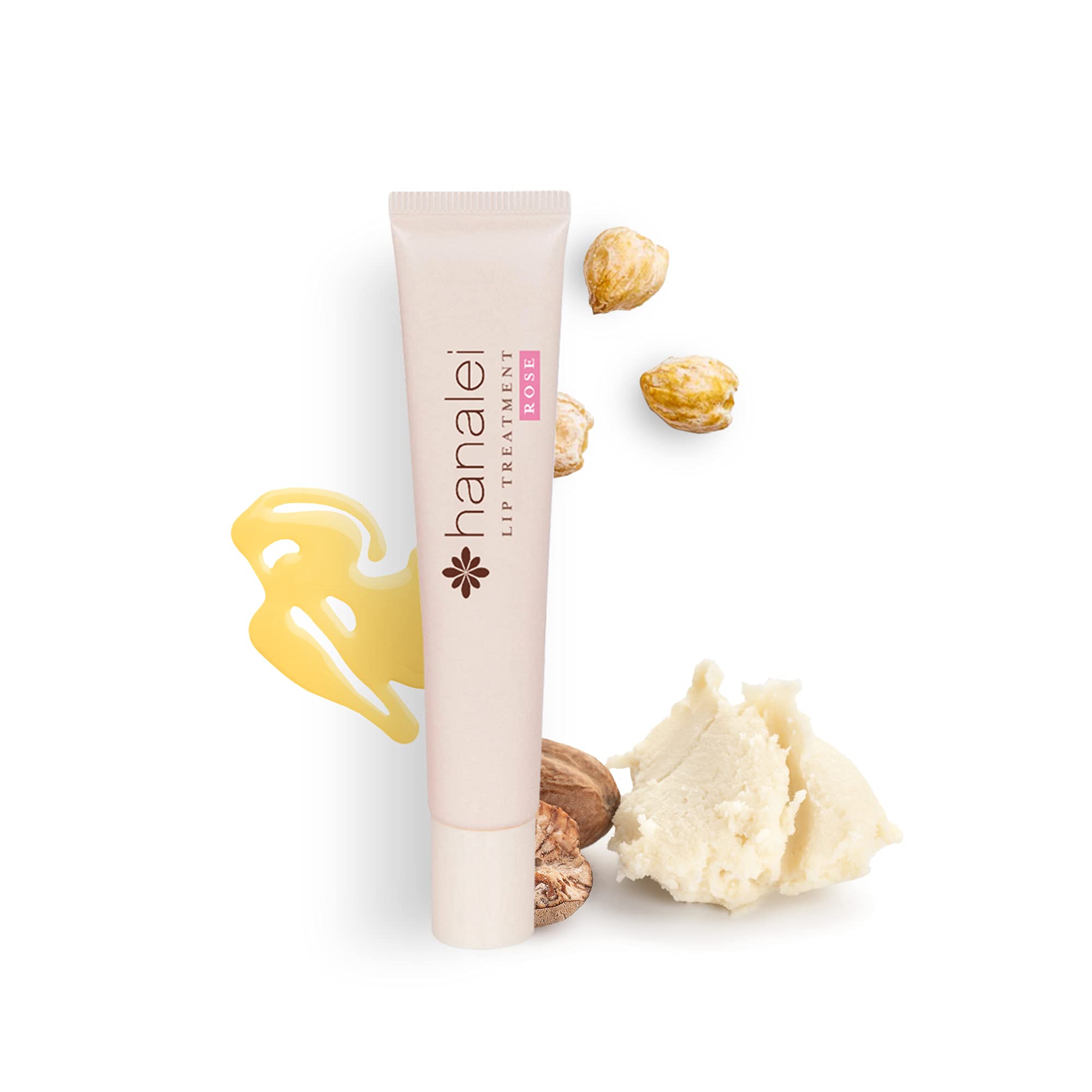 Hanalei Lip Treatment Bundle (Full-size and Travel-size 3 pack in Rose) | Made with Kukui Oil, Shea Butter, Agave, and Grapeseed Oil, Soothe Dry Lips (Cruelty free, Paraben free)