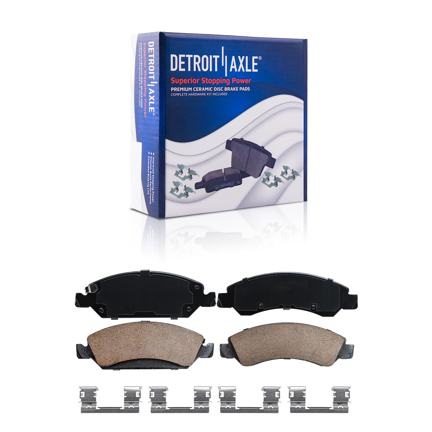 Detroit Axle - Brake Kit for Chevrolet GMC Silverado Sierra Yukon XL Suburban 1500 Tahoe Avalanche Cadillac Escalade ESV EXT Replacement Brakes Rotor and Ceramic Brake Pads Front and Rear