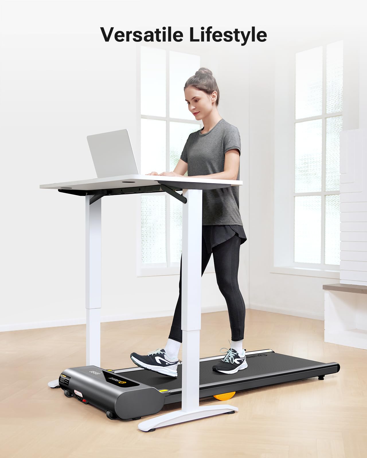 UREVO Under Desk Treadmill, Walking Pad for Home/Office, 16" W* 41”L Large Running Belt, Portable Walking Treadmill, Walking Jogging Machine with 265 lbs Weight Capacity Remote Control LED Display