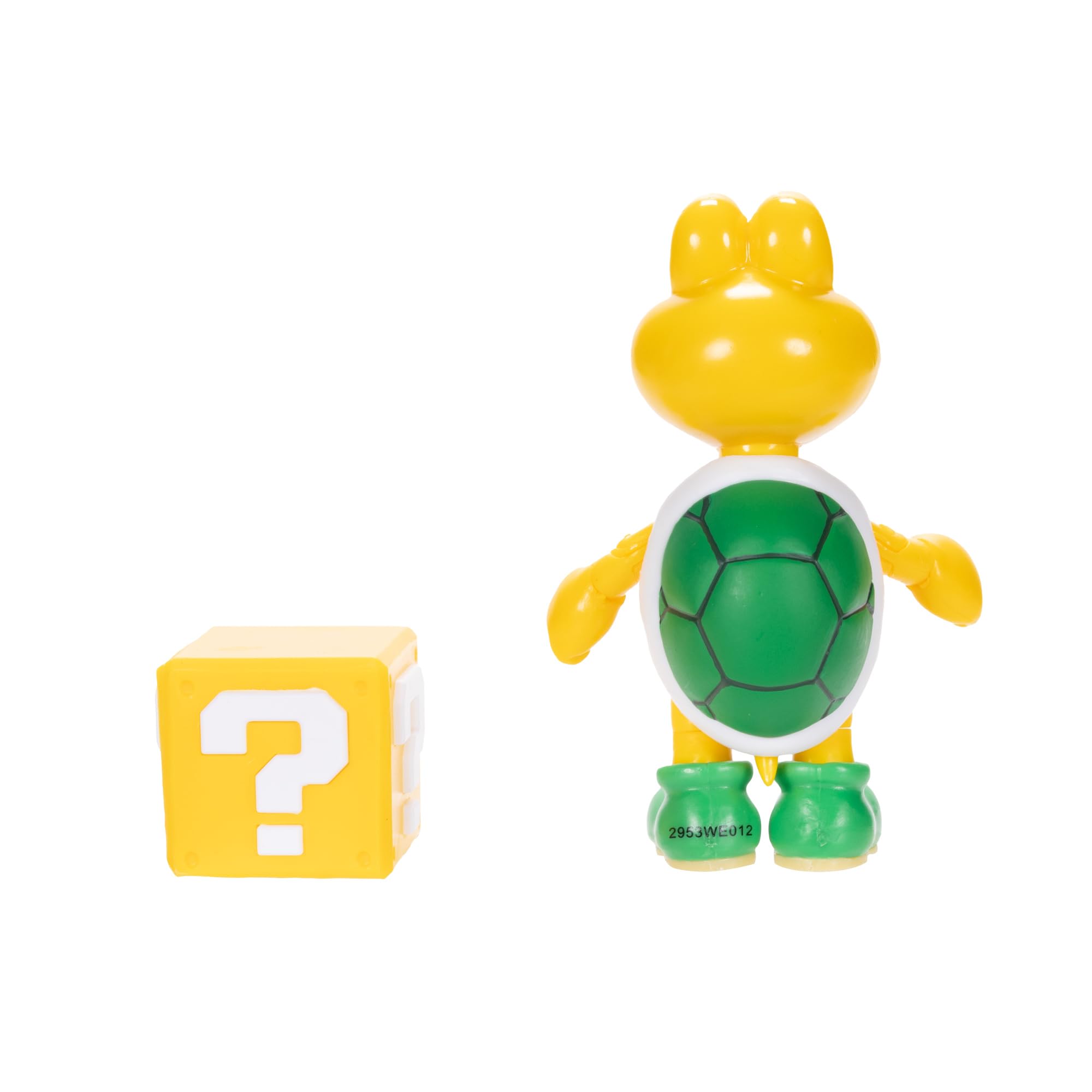 Nintendo Super Mario 4-Inch Green Koopa Troopa Poseable Figure with Question Block Accessory. Ages 3+ (Officially Licensed)