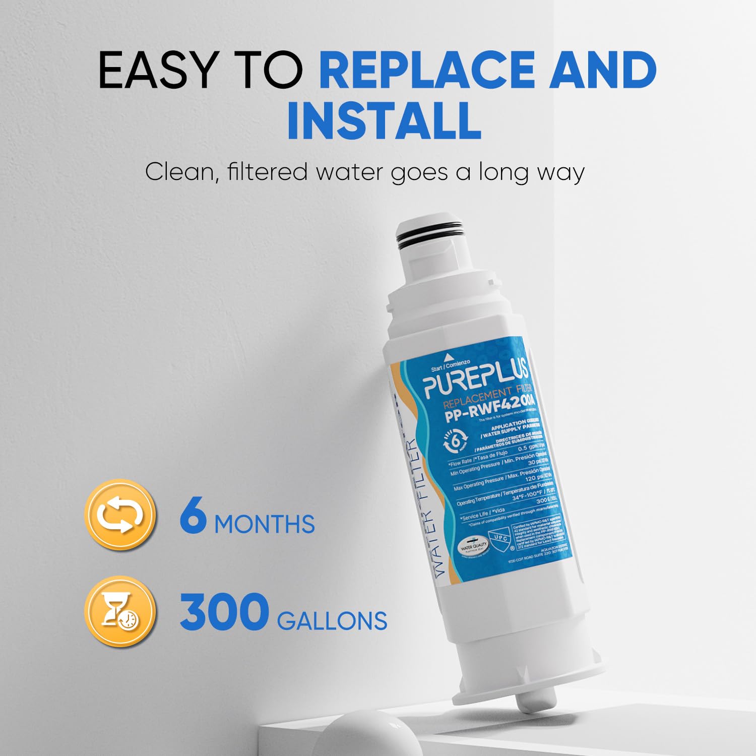 PUREPLUS DA97-17376B Water Filter Replacement for Samsung HAF-QIN, HAF-QIN/EXP, DA97-08006C, RF23M8070SG, RF23M8070SR, RF23M8090SG, RF23M8090SR, RF23M8570SR, RF23M8590SG Refrigerator, 2Pack
