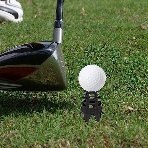 Golf Simulator Tees for Home Indoor Golf Practice Training, Golf Mat Tees for Winter Turf and Driving Range, Pack of 10 Tall & 10 Short (Black)