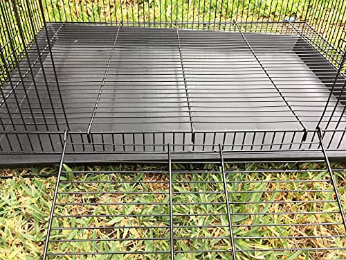 Large 3-Levels Foldable Ferret Chinchilla Sugar Glider Rats Animal Chew Free Metal Carrier Travel Cage with Narrow 3/8" Wire Bar Spacing Prevent Escape and Stuck Shelves and Ladders Included