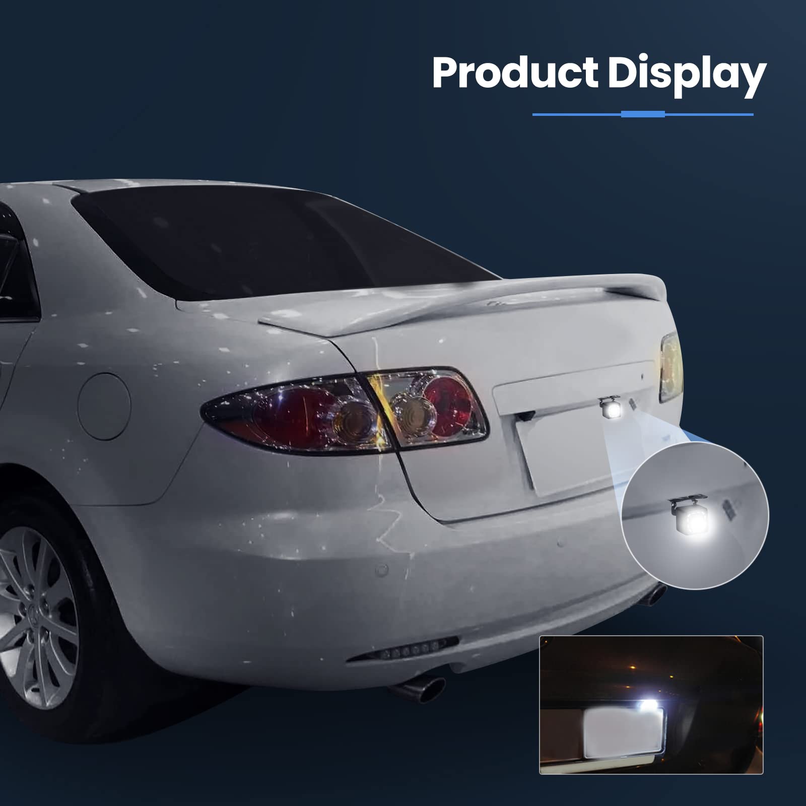 Car Rear View Camera Backup Reverse Camera HD 170° Wide Angle 12 LED Night Vision, for RV Trucks Trailer SUV