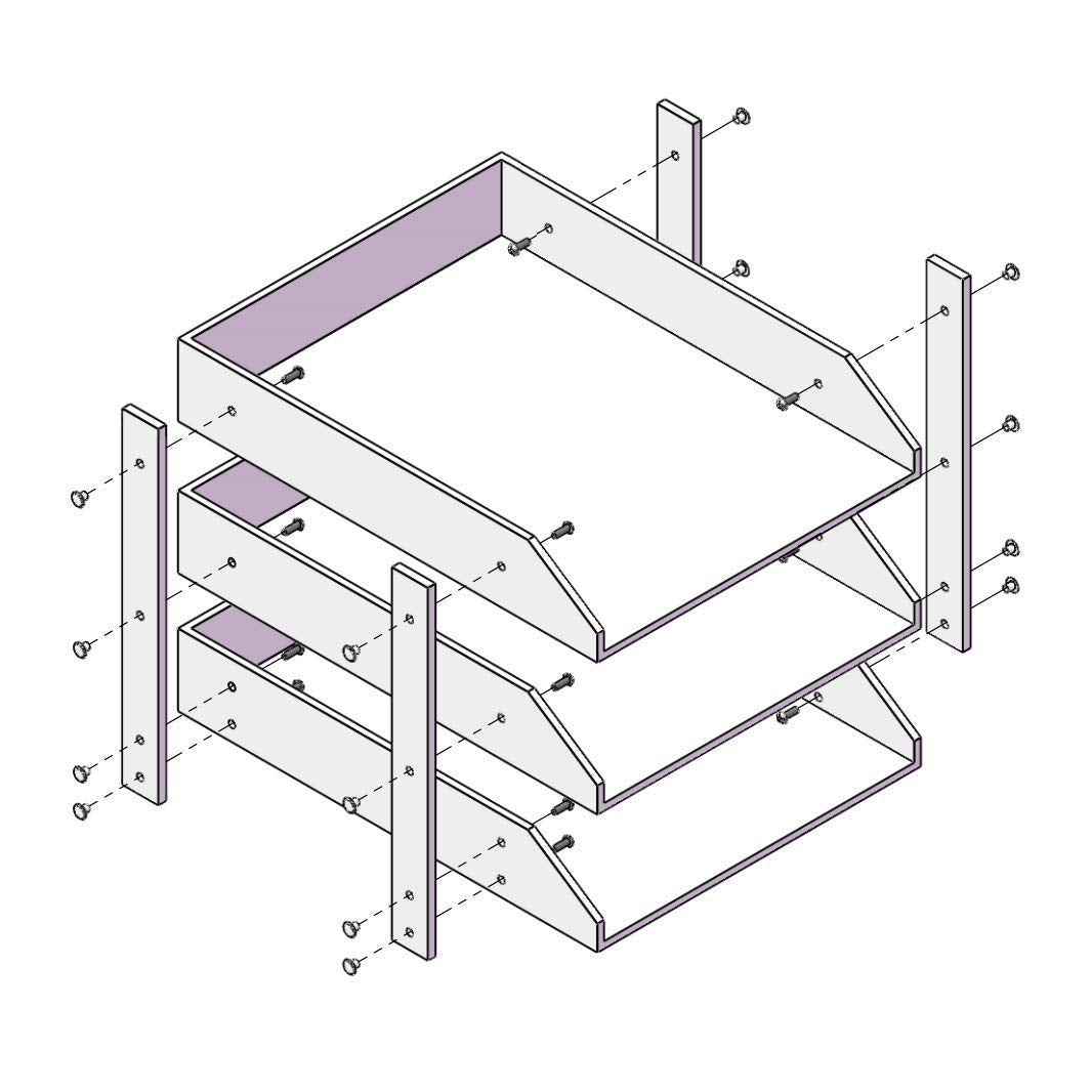 Leather Desk Organizer, Thipoten 3-Tier Stackable Letter Tray Holder for Office Supplies, Paper, File, Magazine, Perfect Office Organization for Desktop (Grey-3Tiers)