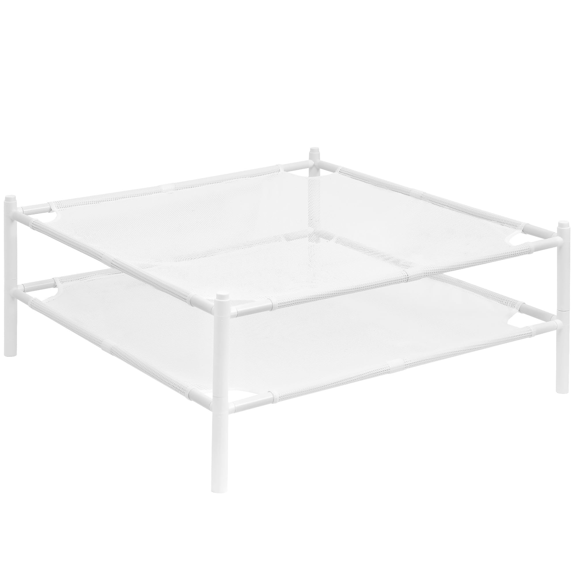 STORAGE MANIAC Sweater Drying Rack, Mesh Clothes Drying Rack, Stackable Laundry Drying Rack, Lay Flat Dryer for Delicates, Portable Dry Rack for Indoor or Outdoor, White, 2-Pack