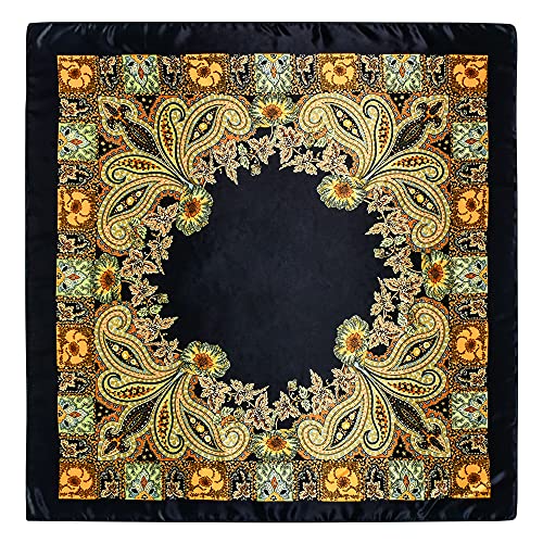 Stlvoll 5PCS Large Satin Head Scarves - Silk Square Like Neck Scarf Hair Wraps Headscarf for Sleeping Head Scarf Bundle 35 in