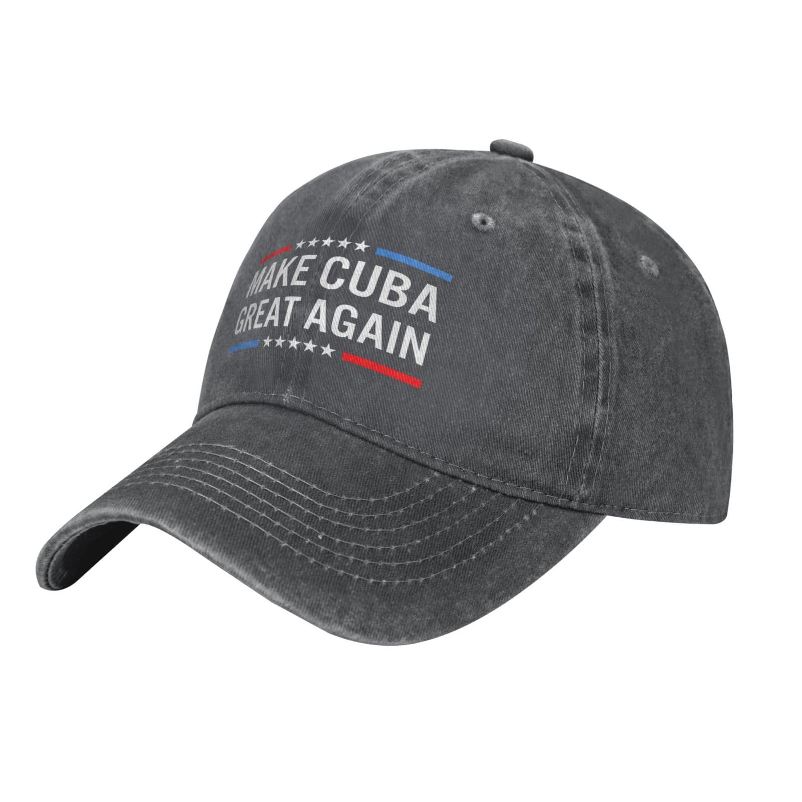 qwumub Make Cuba Great Again Hat Washed Distressed Baseball Cap Black