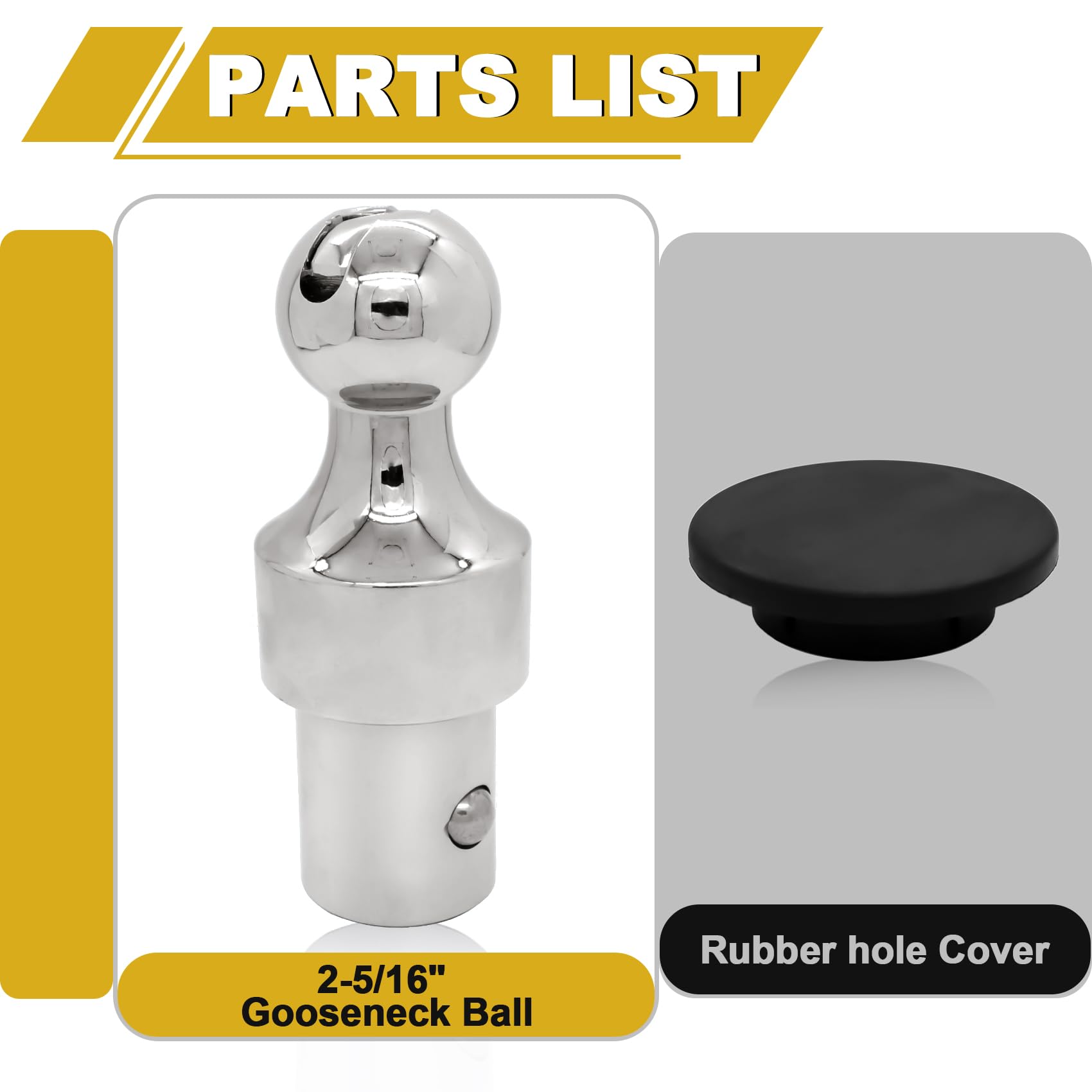 2-5/16 Inch Puck System Gooseneck Hitch Ball, Compatible with 2013-2025 Ford F250 F350 F450, 2016-2025 Chevrolet Silverado, GMC Sierra, Nissan Titan XD & 2013-2025 Dodge RAM 2500 3500, Replace# 60629