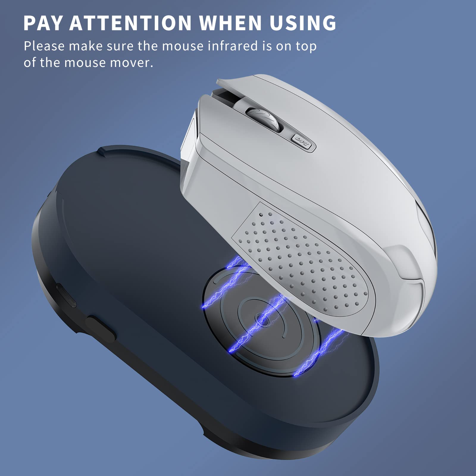 Ergopollo Mouse Jiggler, Undetectable Mouse Mover Device Wiggler Shaker with Drive Free USB Cable and 5V1A Adapter, Moves Mouse Automatically, Keep PC Screen Active, Blue