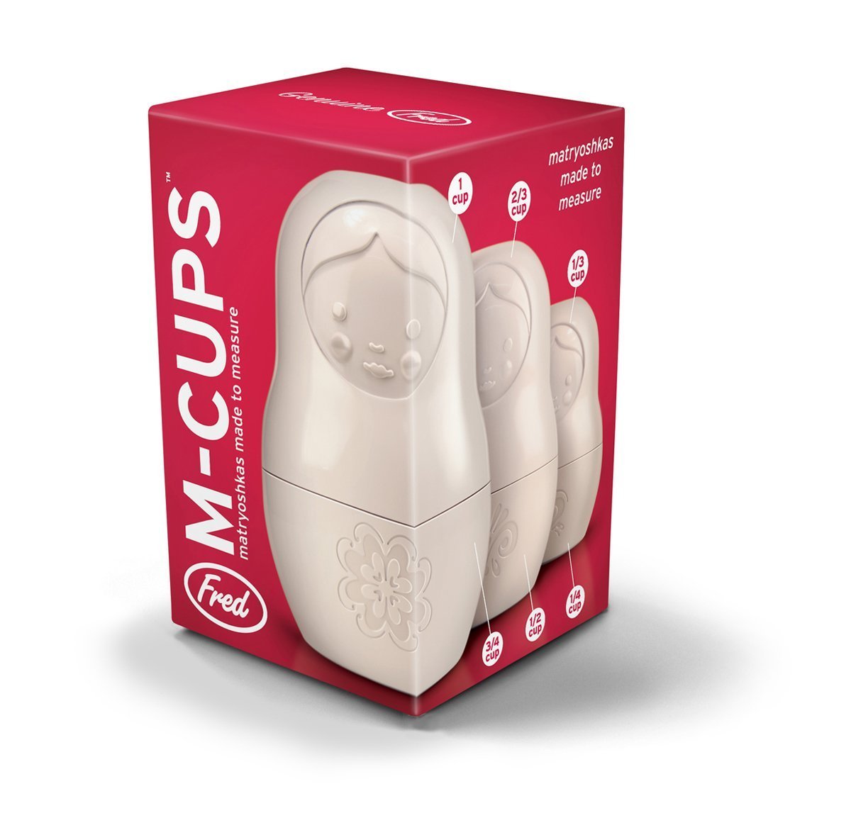 Genuine Fred M-CUPS Matryoshka Measuring Cups, Set of 6, Russian Doll Nesting Measuring Cups, White